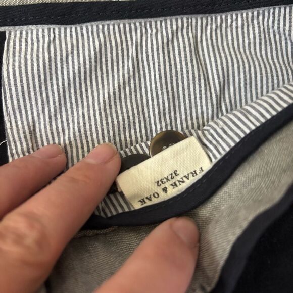 Men's Navy Pants FRANK & OAK size 32x32 the Newport chino trouser - Picture 4 of 7